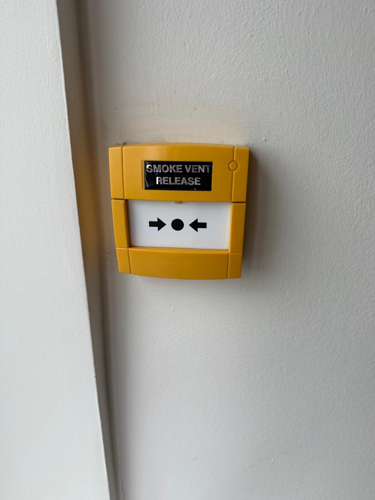 manual smoke vent release point during AOV maintenance in Lewisham