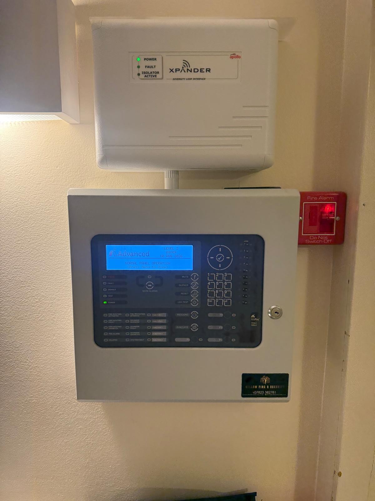 fire alarm control panel during six-month fire alarm service in Bermondsey