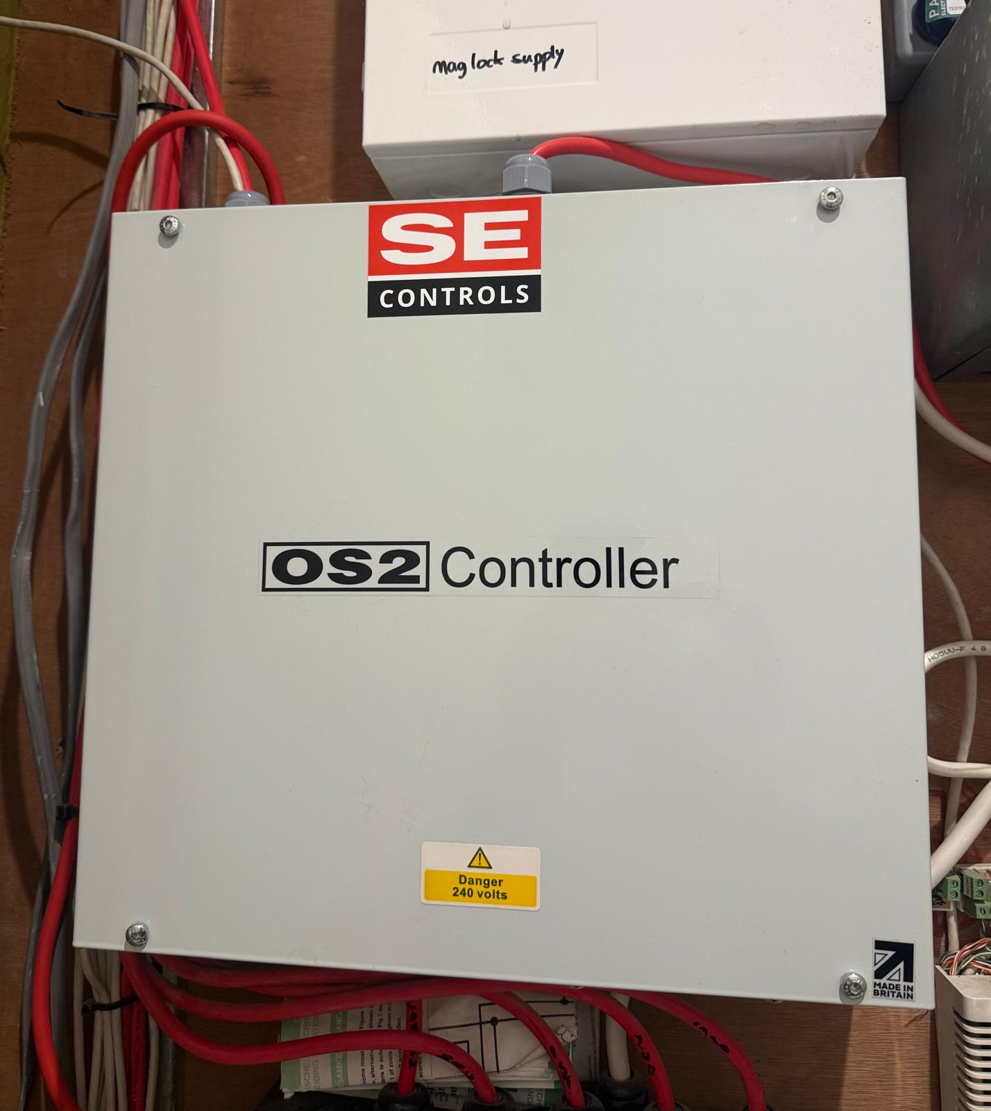 SE Controls OS2 smoke control controller during mechanical AOV maintenance in Bethnal Green, East London
