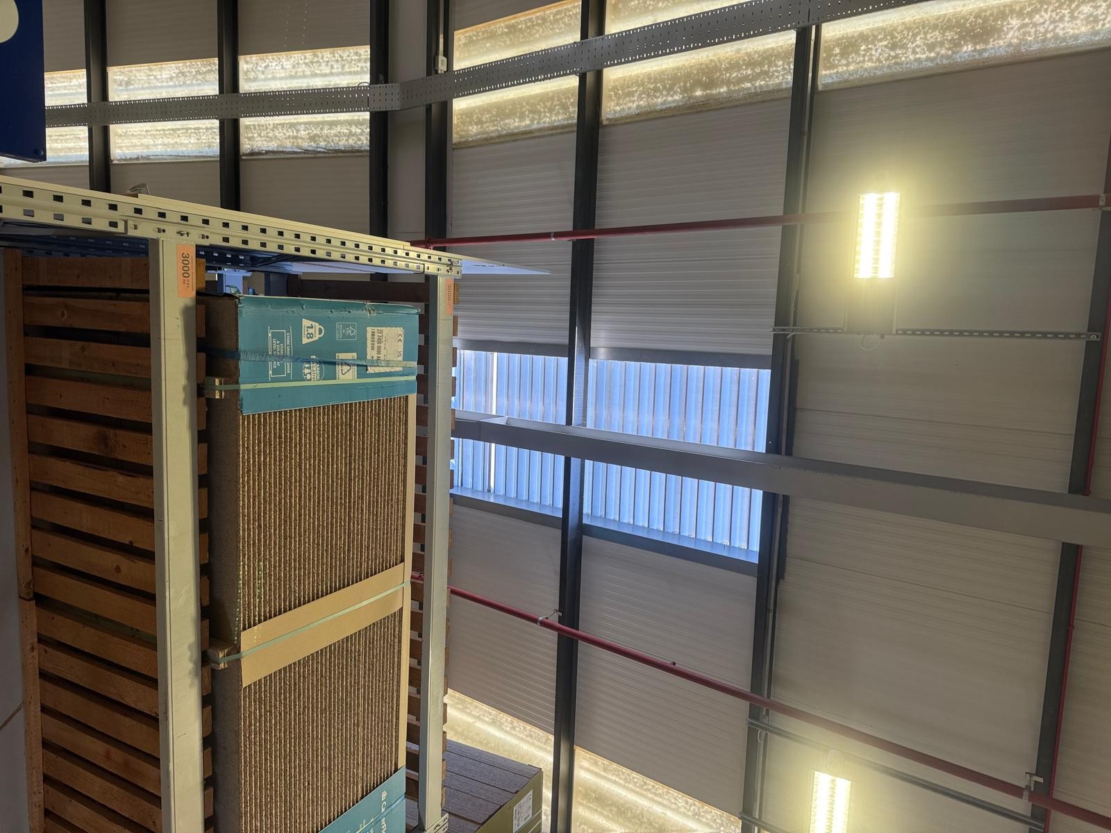 roof ventilation system inside warehouse during warehouse roof AOV system maintenance in Charlton